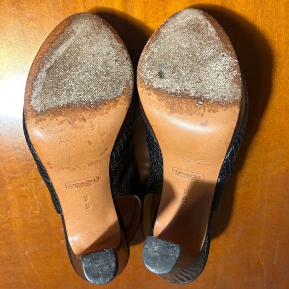 Coach "Brina" Snakeskin Peep-Toe Slingbacks Women’s Size 8 - Picture 9 of 12